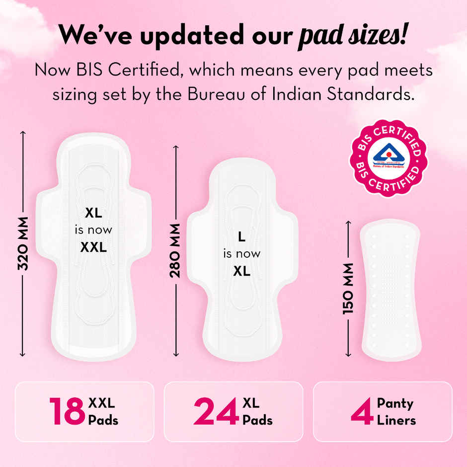 Plush Rash Free Sanitary Pads with Pouches | 2XL