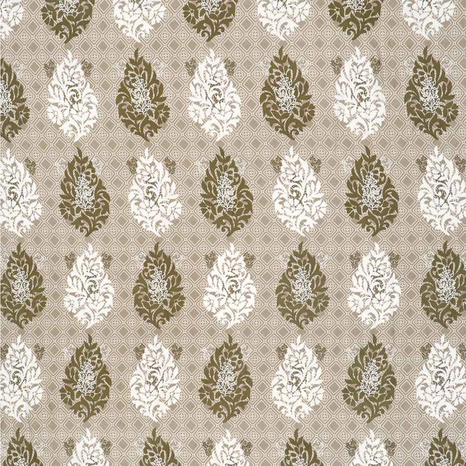 BAY6 110 GSM Microfibre Single Ethnic Bedsheet with 1 Pillow Cover | White and Beige | 59 x 87 in