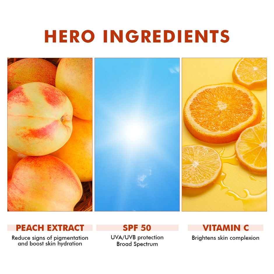 Conscious Chemist Peach The Sun Hybrid Lightweight Gel Sunscreen SPF 50 PA++++ With Vitamin C