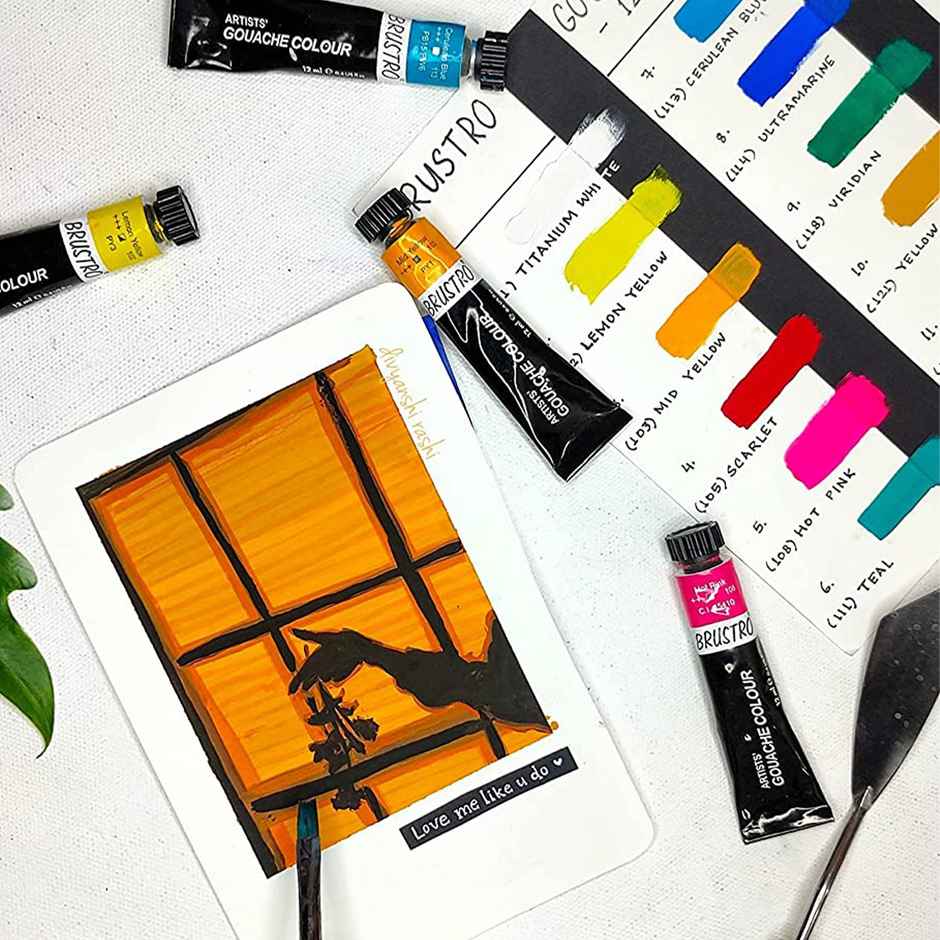 Brustro Artists Gouache Colour Set Of 12 Colours & 12Ml Tubes