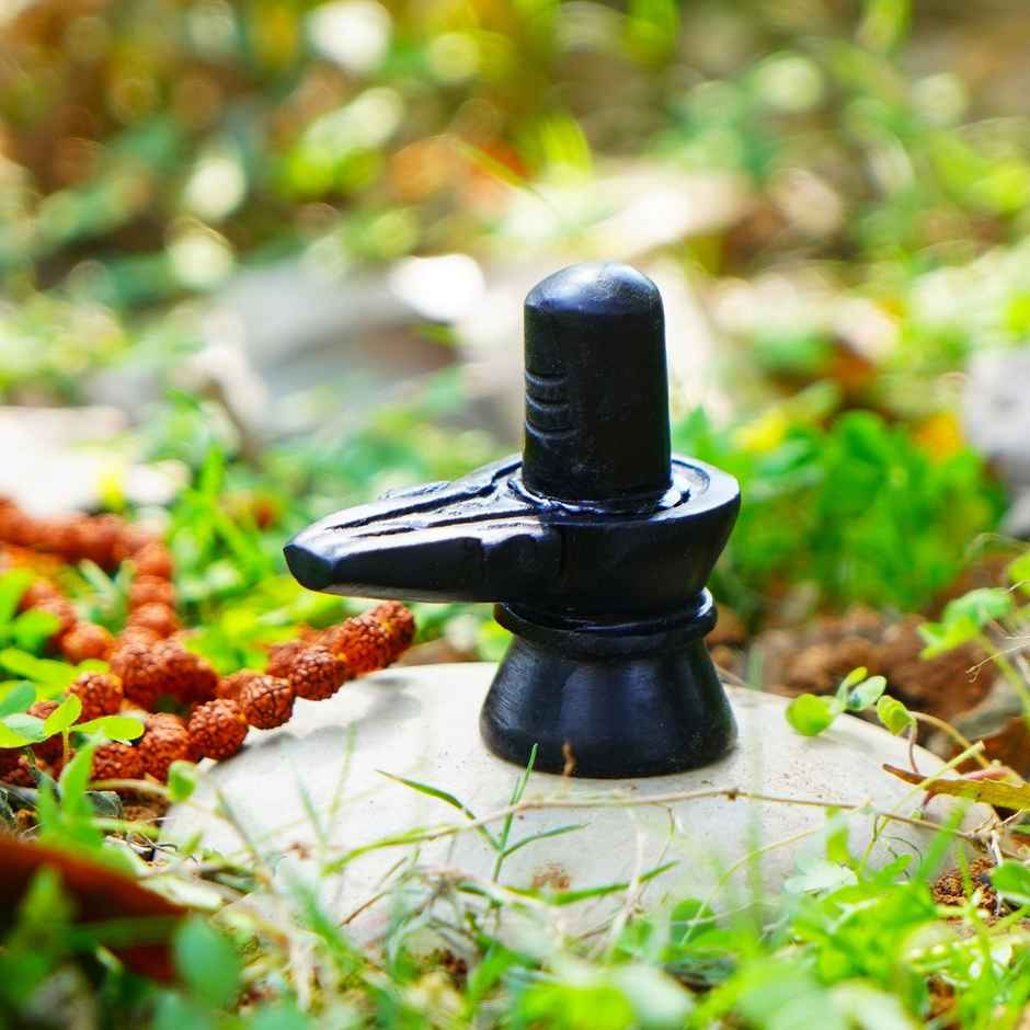 Black Marble Shivling | Shiva Lingam for Home Temple | Servdharm