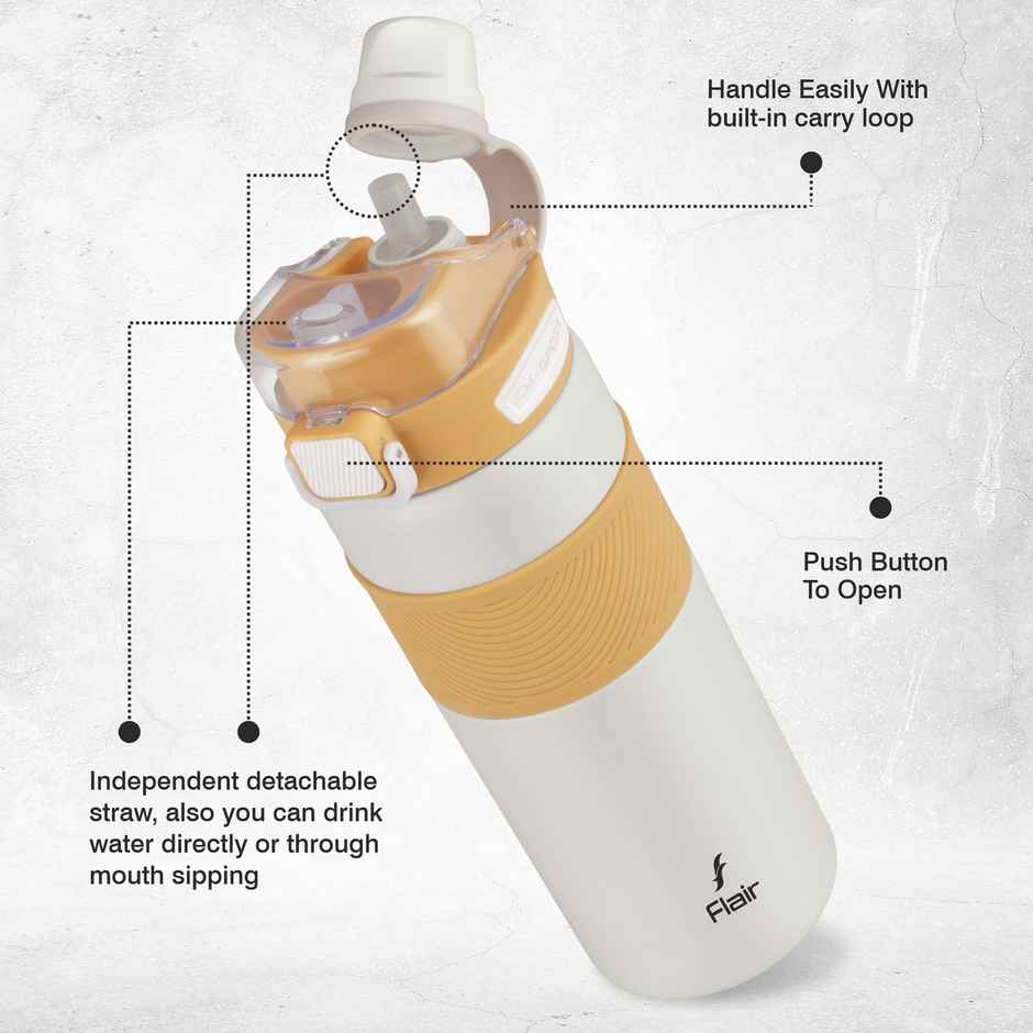 Flair Onyx Vacuum Insulated Stainless Steel Water Bottle | 800 ml | Beige