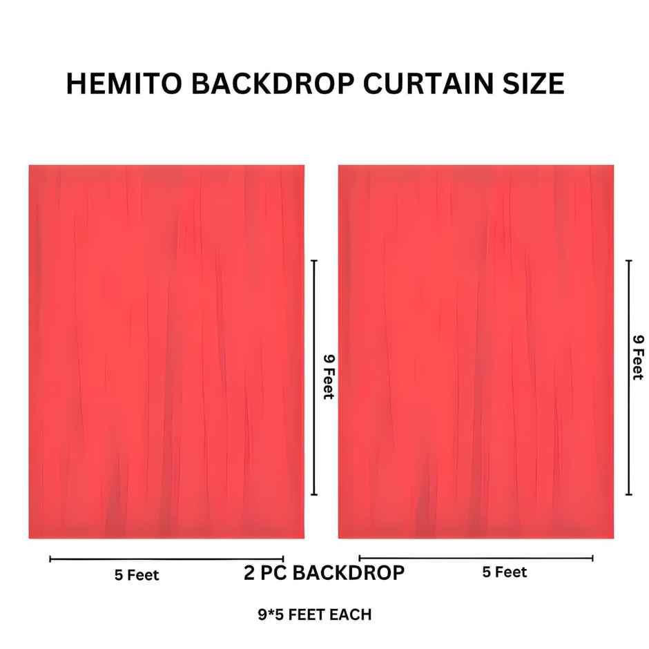 Tent Romantic Decoration Set | Love Foil Balloons, Heart Backdrop, LED Lights | Hemito