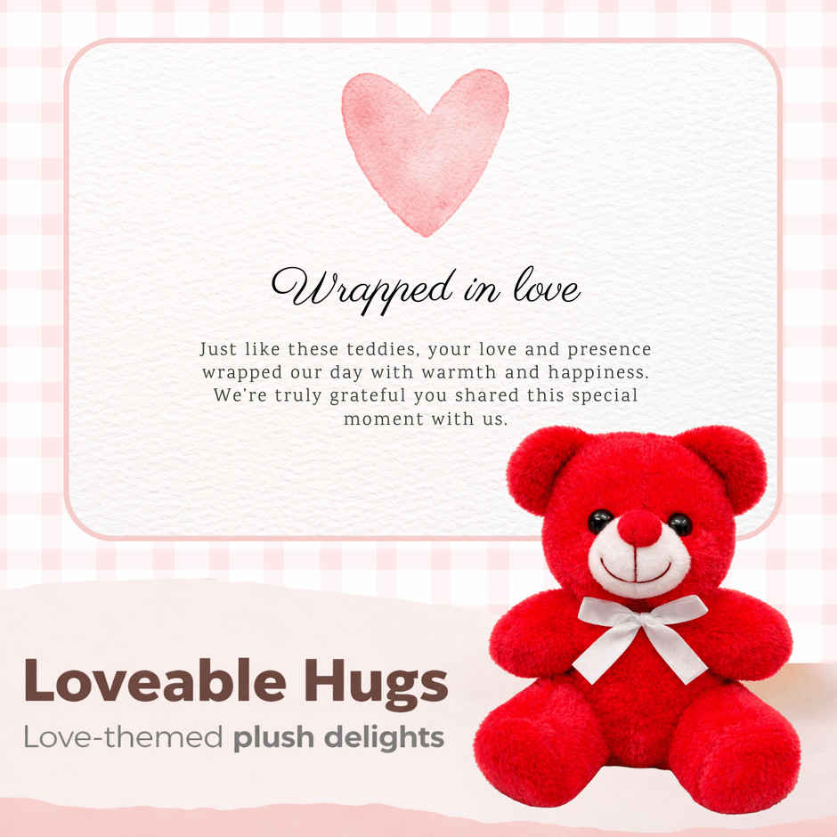 Toytales Teddy Bear Soft Toy | Birthday Gift | Plushie | Cuddle| Red - 25 cm