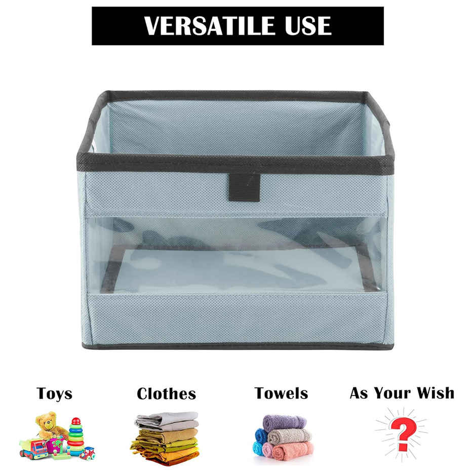 Kuber Industries (Pack of 6) Foldable Storage Box for Saree | Blankets | Books | Grey