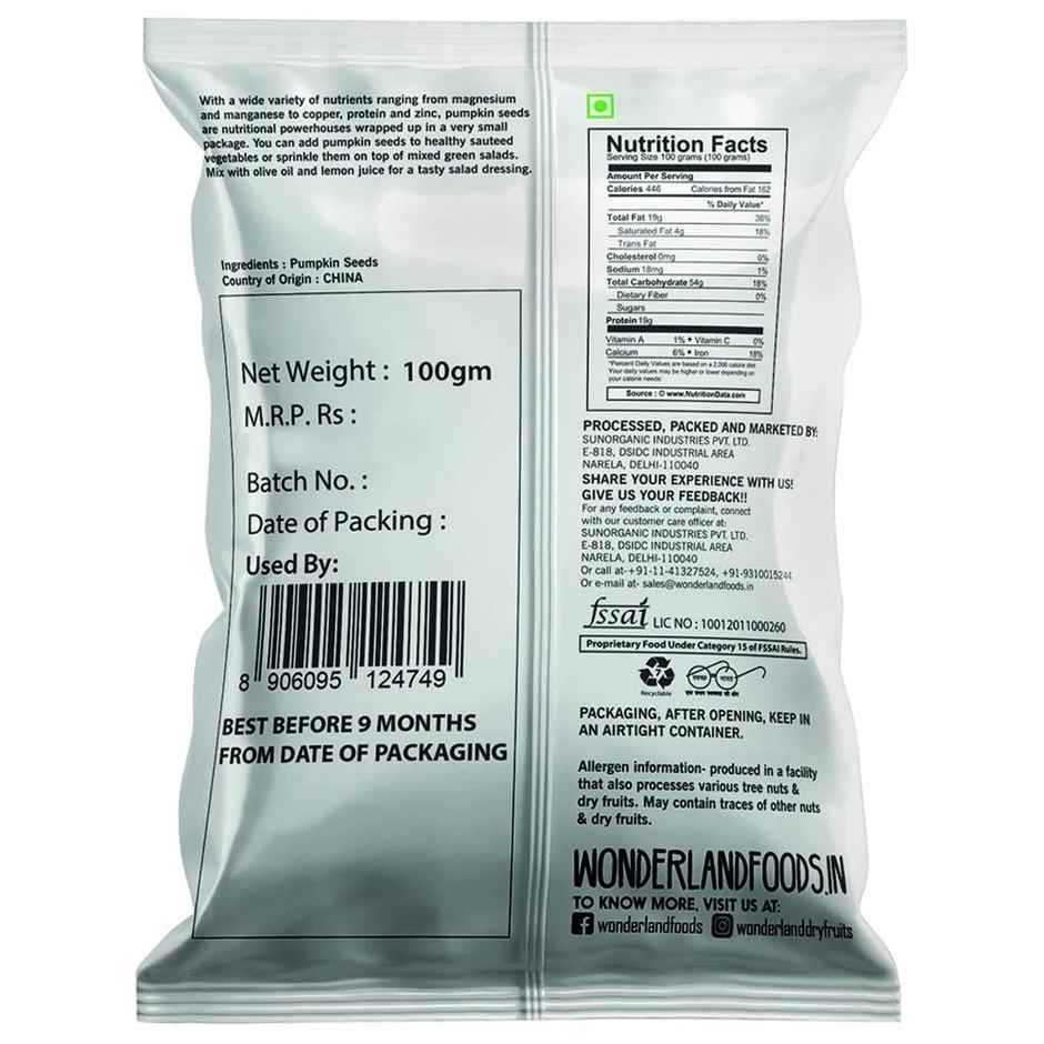 Wonderland Foods Pumpkin Seeds