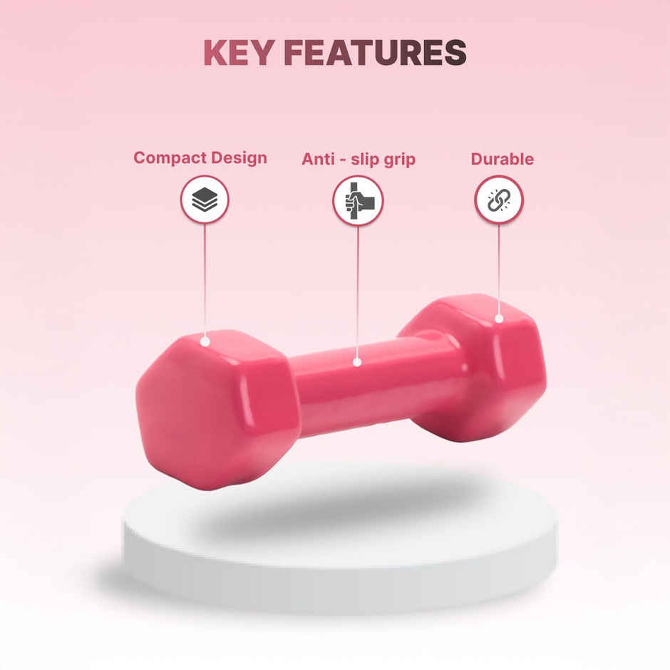 Cult Vinyl Dumbbell Set (1 kg X 2) | Pink