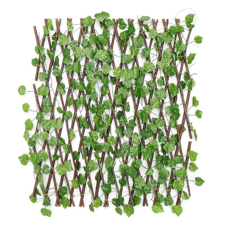 Go Hooked Artificial Expanding Wood Fence Trellis | 60 x 20 Inch