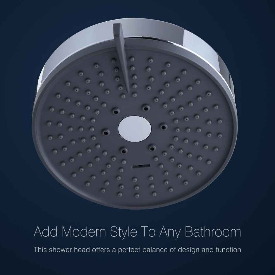 Hindware 3 Mode Overhead Shower without Arm, Rain, Mist & Combination Settings, Grey Finish
