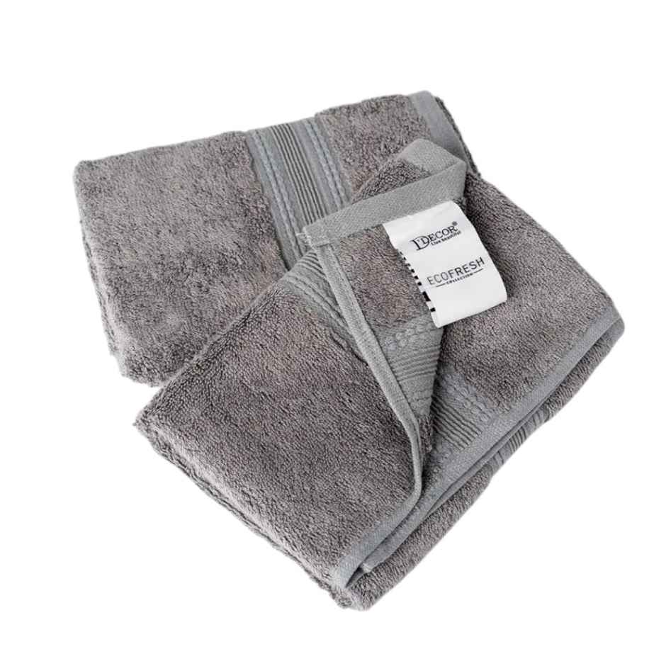 DDECOR Ecofriendly 70% Bamboo 30% Cotton Super Soft 650 GSM Solid Sustainable Hand Towel - Grey