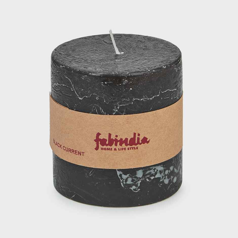 Fabindia Black Currant Pillar Candle | 7 x 8 cm