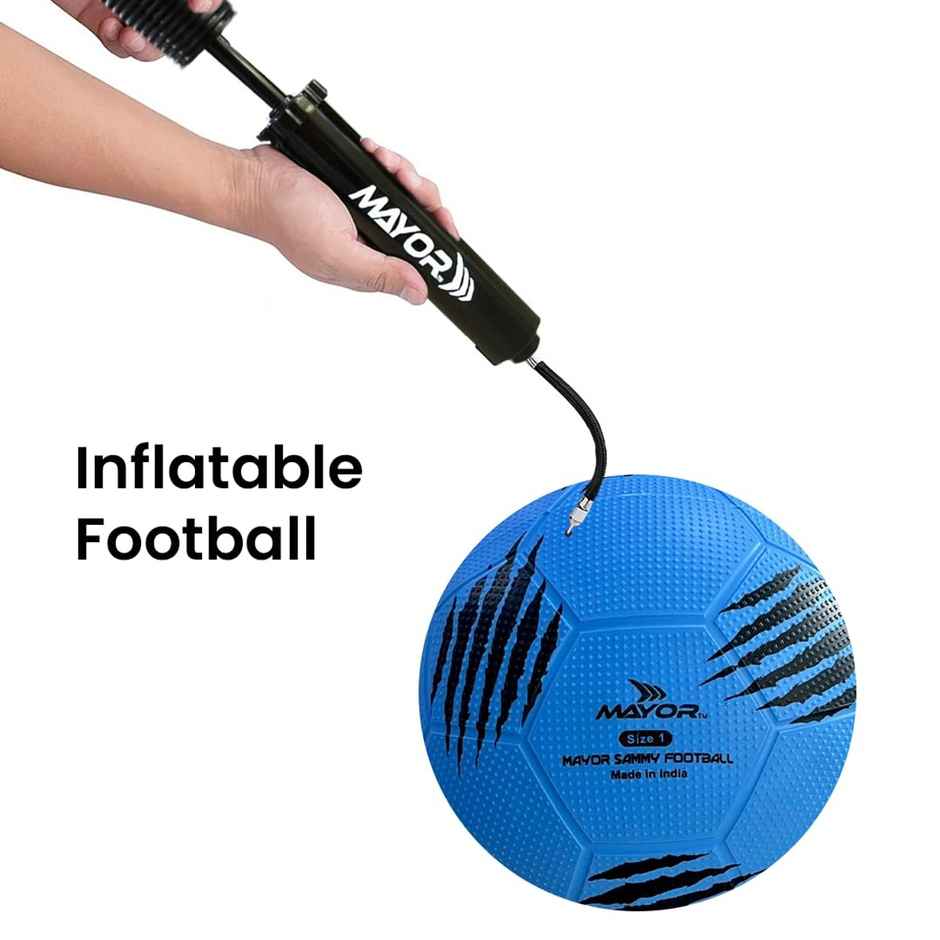 Mayor Sammy Soft Rubber Kids Football For Age Group Below 4 Years - Size- 1 (Pack Of 1, Blue)