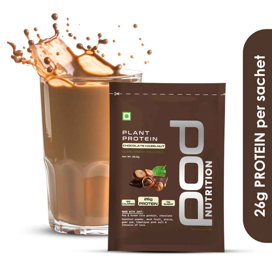 Pod Nutrition Chocolate Hazelnut Plant Protein - 26G Protein - Single Serve