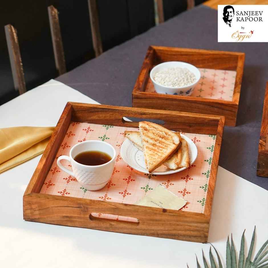 Sanjeev Kapoor by Oggn Turin Square Wooden Tray 12x12