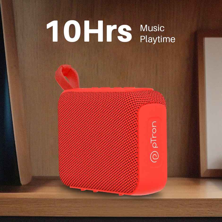 pTron Funk Wow 6W Mini Bluetooth Speaker with 10 Hrs Playtime & IPX5 Water Resistant | Red