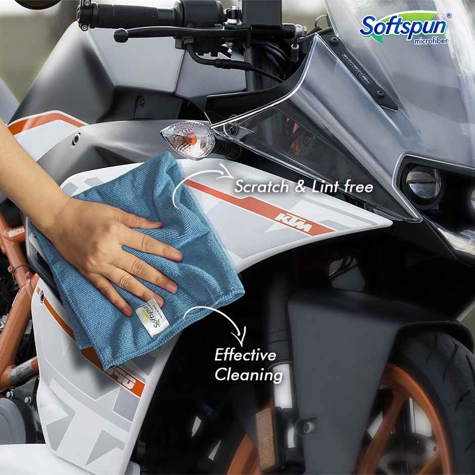 Softspun Microfiber Cleaning Cloths (280 GSM, 40x40cm, 4pc, Multicolor/Assorted)
