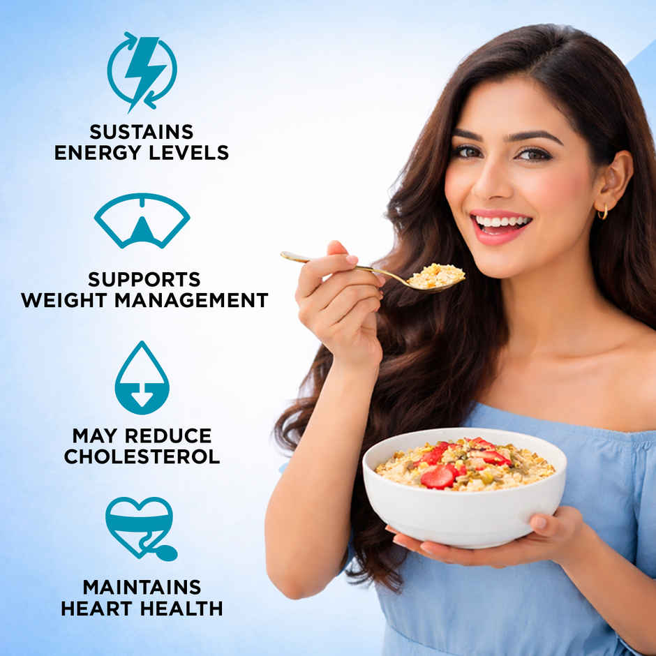 Bagrry's Rolled Oats Jar High Fibre Premium Rolled Oats Protein Rich Breakfast Cereal Wholegrain Breakfast