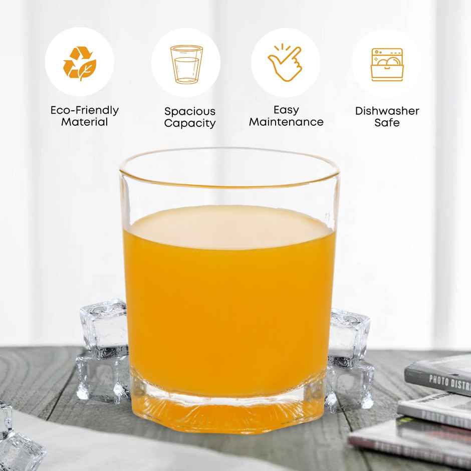 Yera Premium 260 ml Whisky Tumblers Set 6 pcs | Durable Glassware