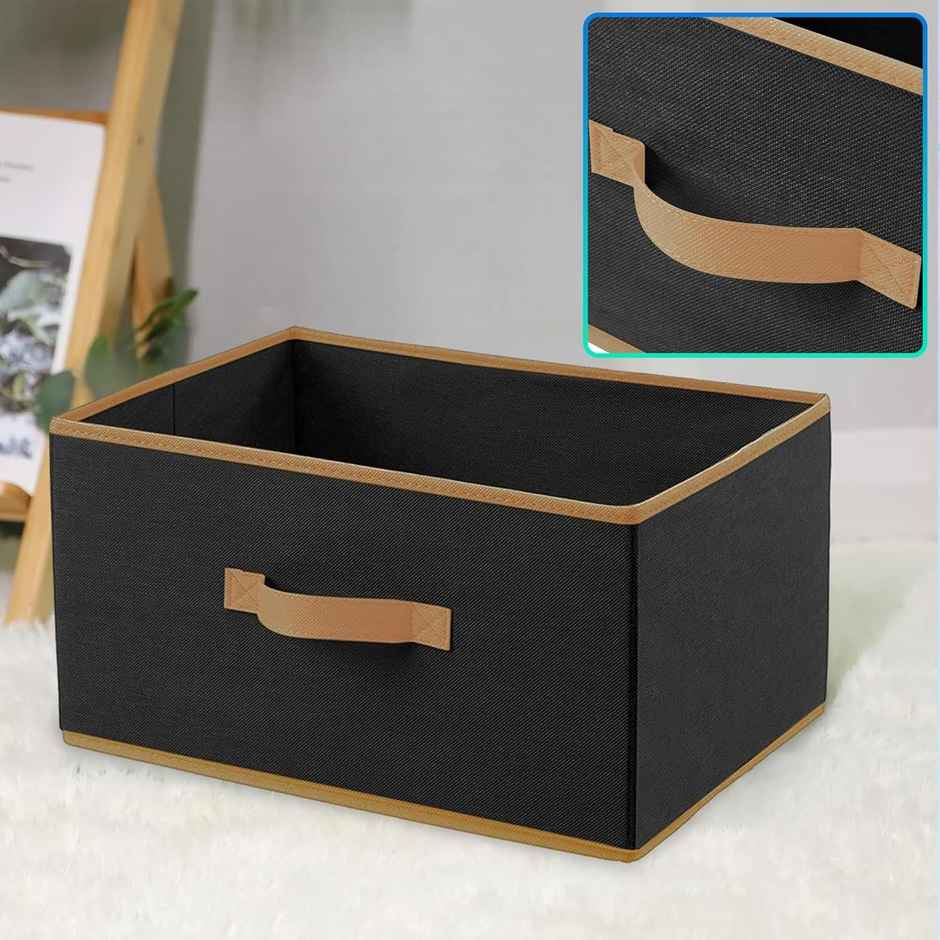 Kuber Industries Foldable Storage Boxes (Pack of 6) for Clothes | Toys | Books | Socks (Black)