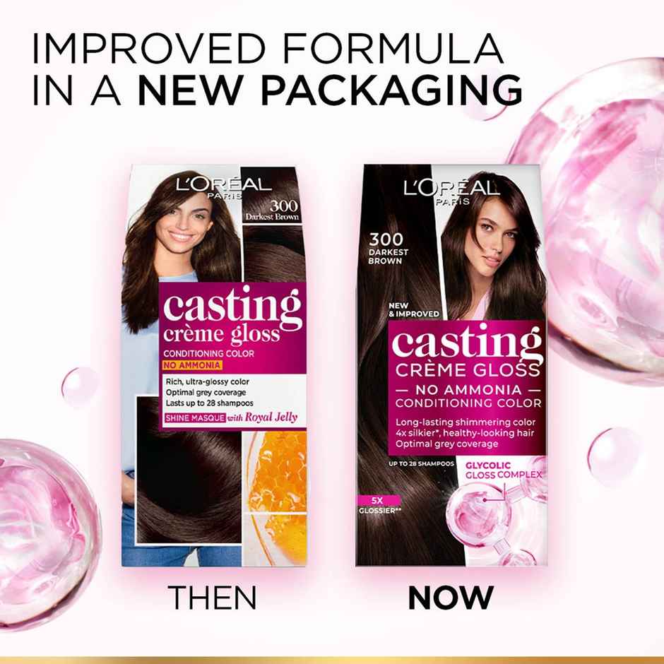 L'Oreal Paris Casting Creme Gloss Hair Color 300 Darkest Brown