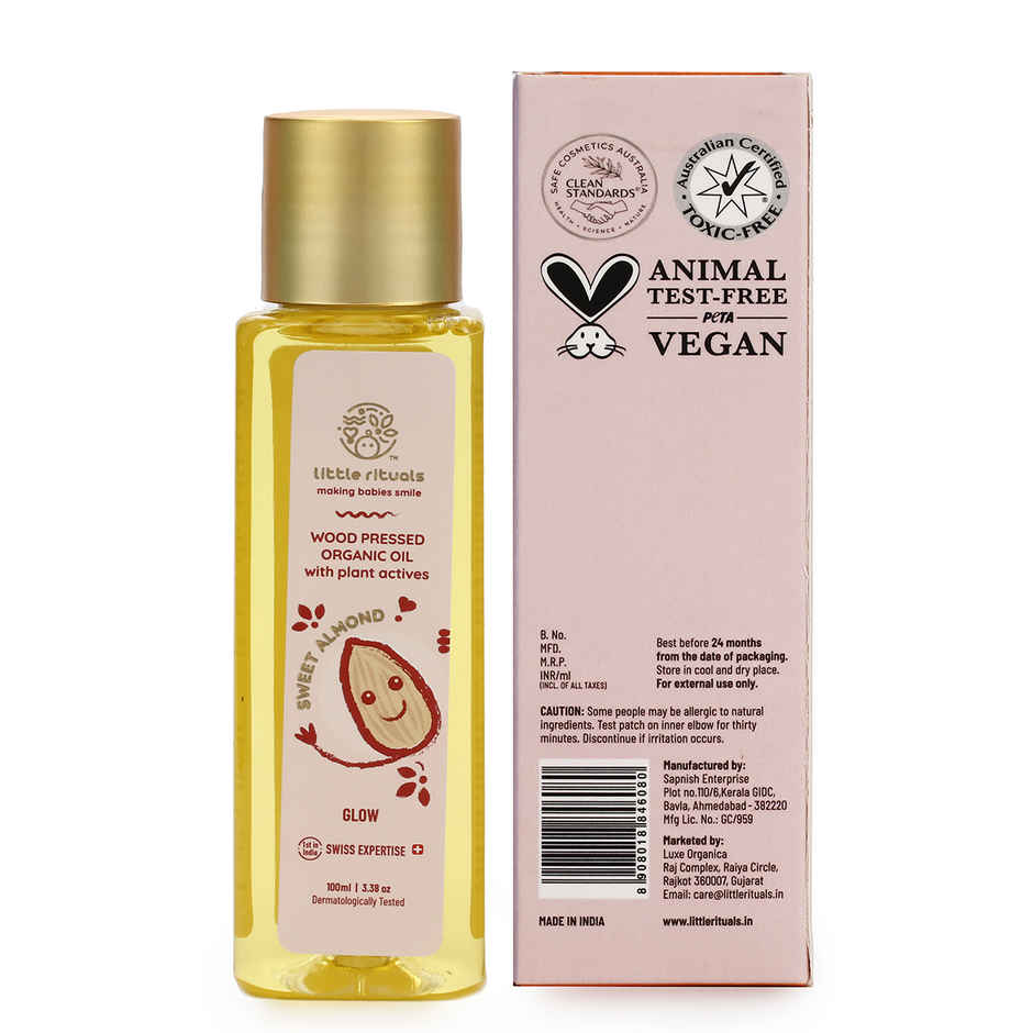 Little Rituals Organic Sweet Almond Baby Oil | Cold Pressed