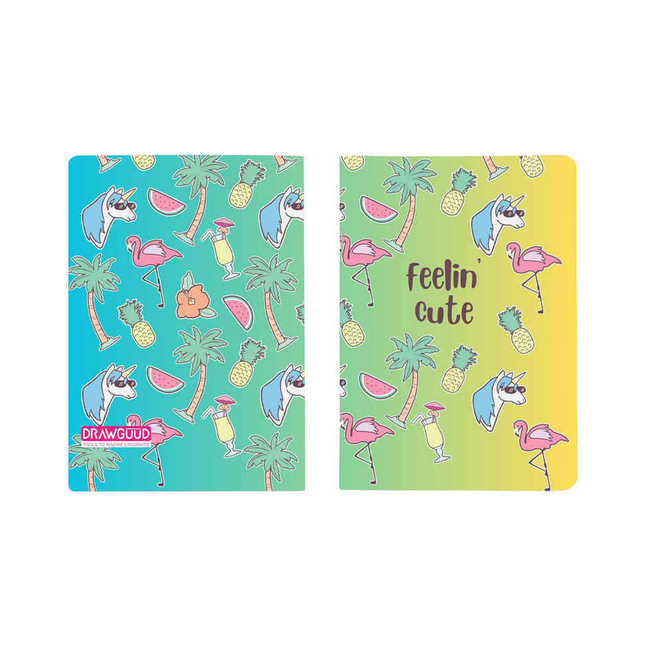 DRAWGUUD Softbound Pinned 80 GSM Plain Memo Notebook A4 Size