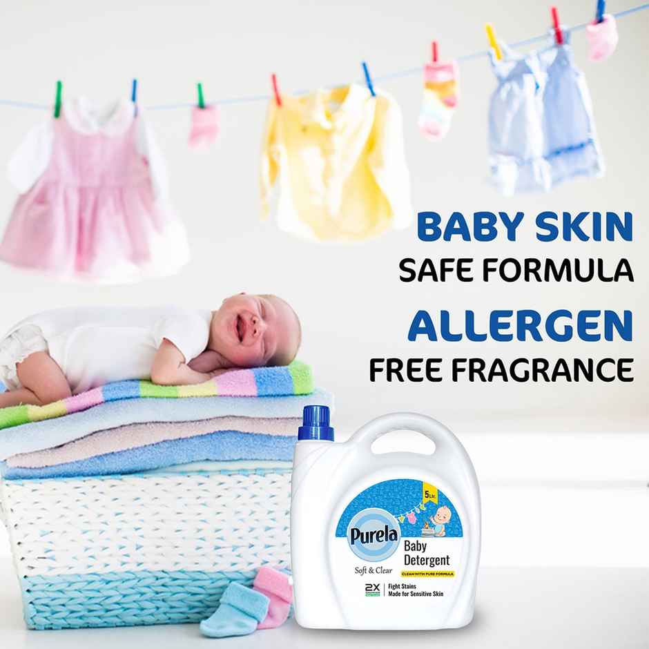 Purela Baby Laundry Liquid Detergent Washing Liquid For Baby Clothesleaf Love 5 l