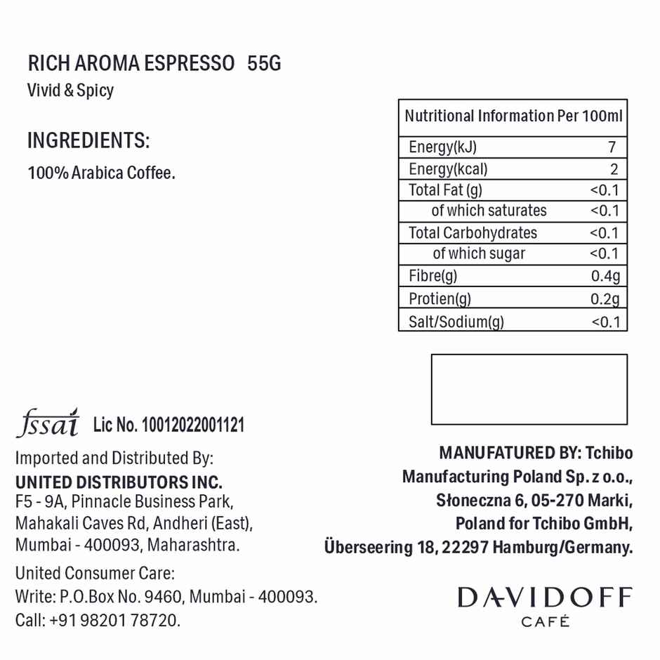 Davidoff Rich Aroma Espresso Vivid And Spicy Coffee Capsule