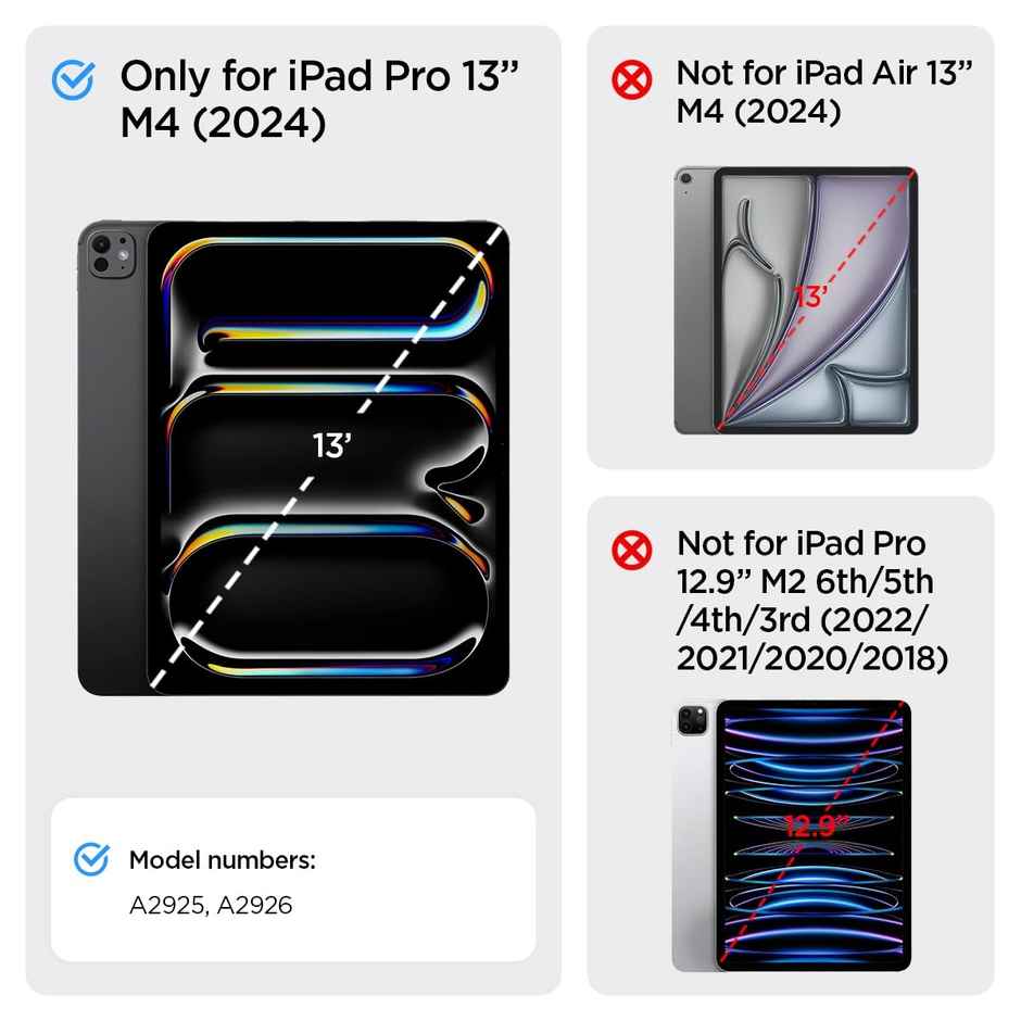 Spigen Rugged Armor Pro Full Cover Folio Case| iPad Pro 13inch M4 (2024) [Trifold Stand] - Black