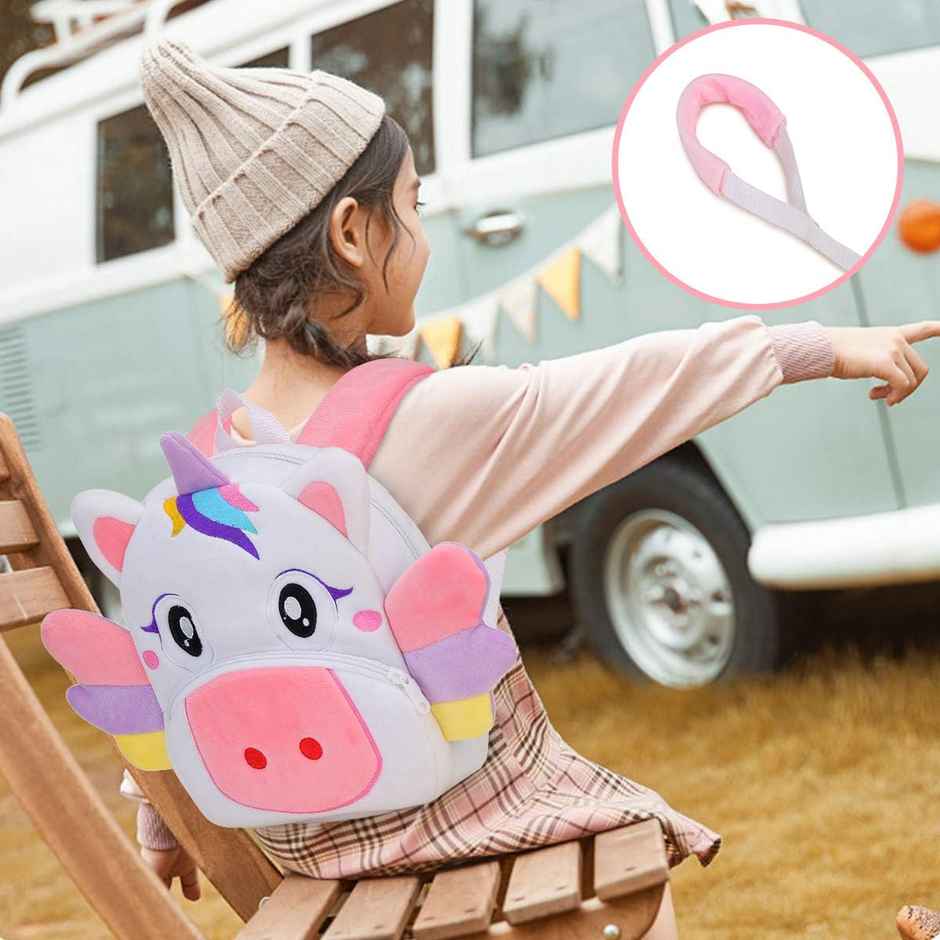 DearJoy Unicorn Kids School Bag Backpack - Pink & White | 37cm