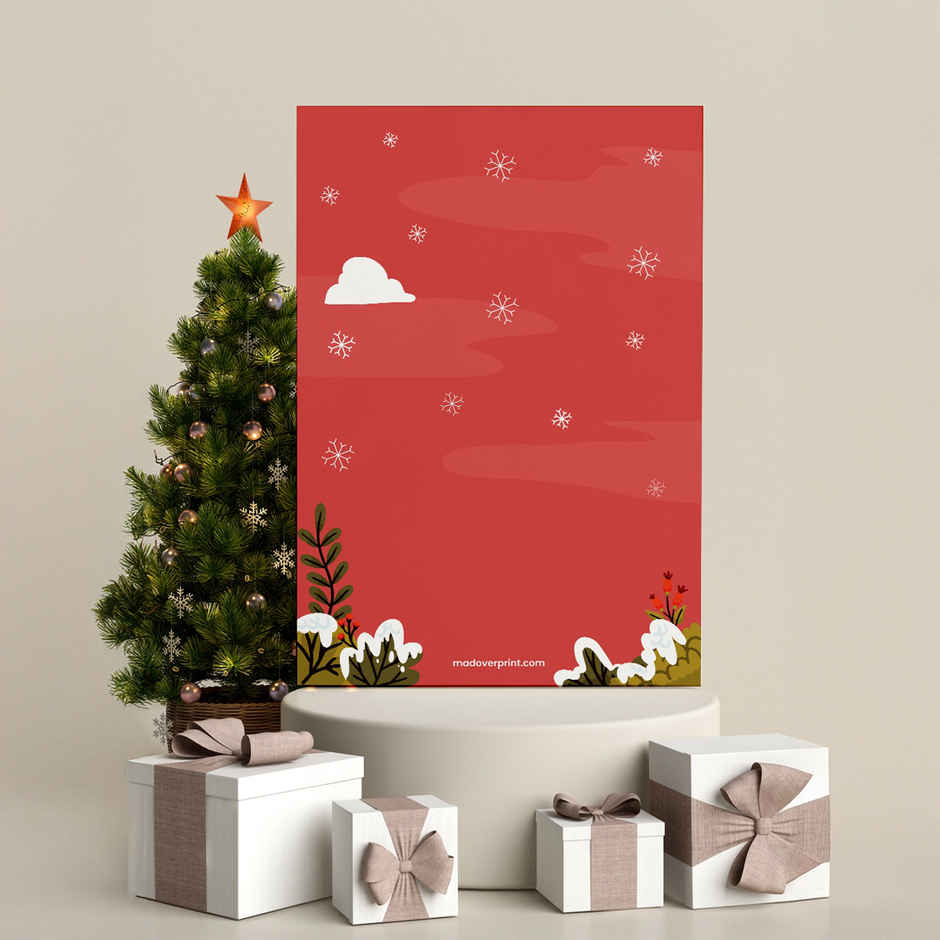 Red Snowman Merry Christmas Greeting Card | Mad Over Print