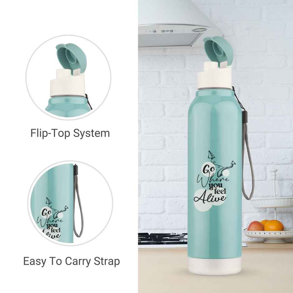 Flair Oxy 900 PP Inner Insulated Water Bottle | Blue | 700 ml