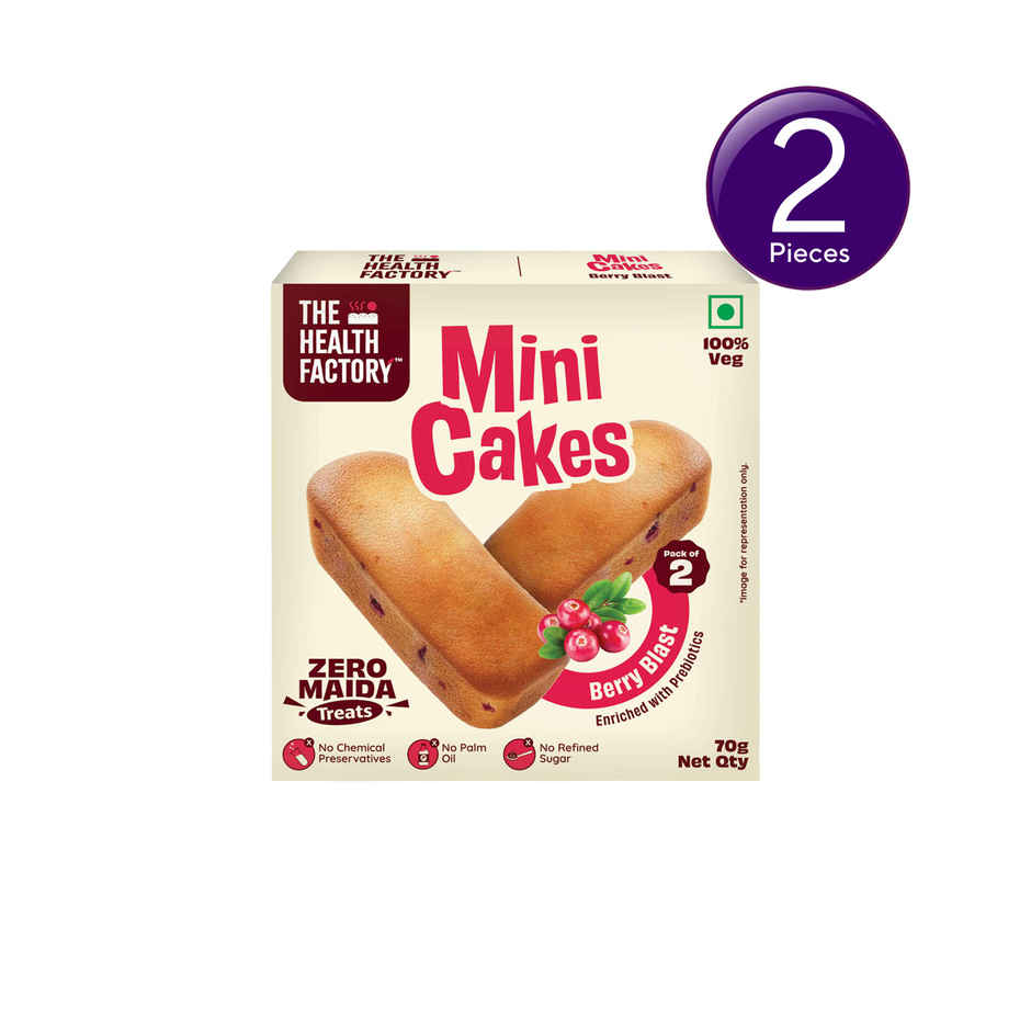 The Health Factory Mini Cakes - Berry Blast | Zero Maida | Combo