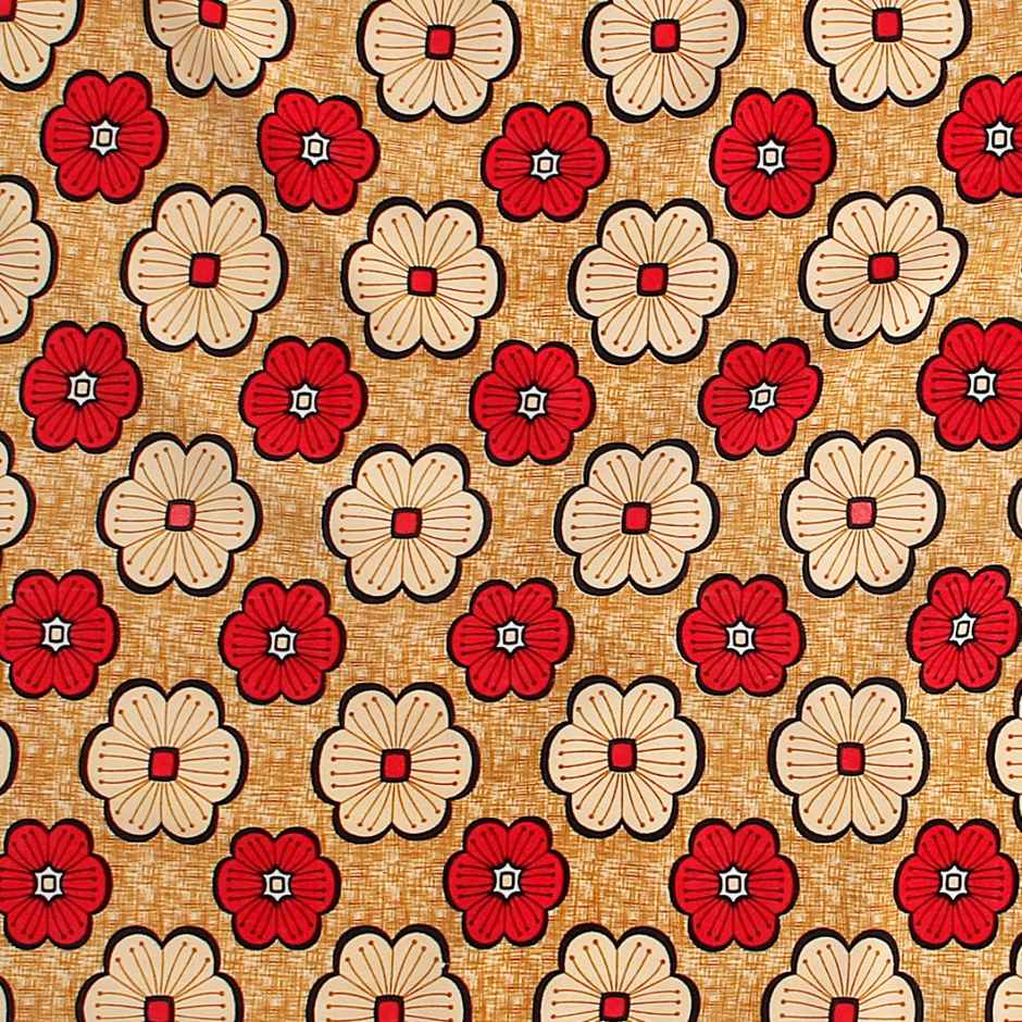 Romee 144 TC Floral Printed Cotton Bedsheet for Double Bed with 2 Pillow Covers | Beige and Brown