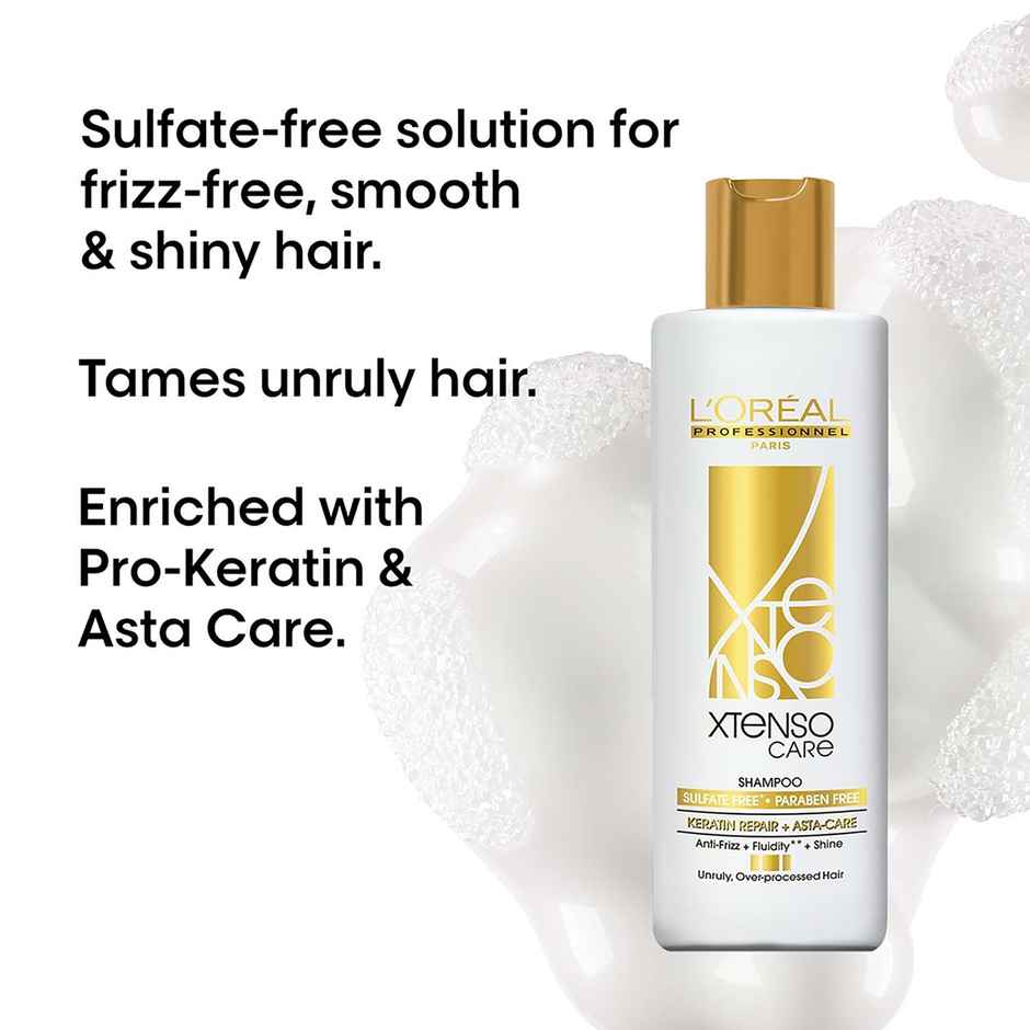 L'Oreal Professionnel Xtenso Care Sulfate-Free Shampoo For Frizz-Free, Shiny & Manageable Hair