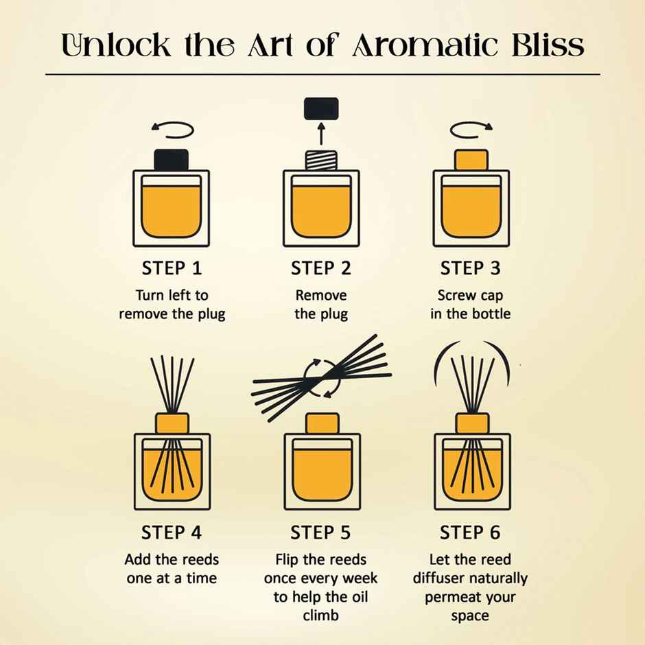 Tattvic Essence Reed Diffuser, Jasmine, Natural, Mood Enhancer