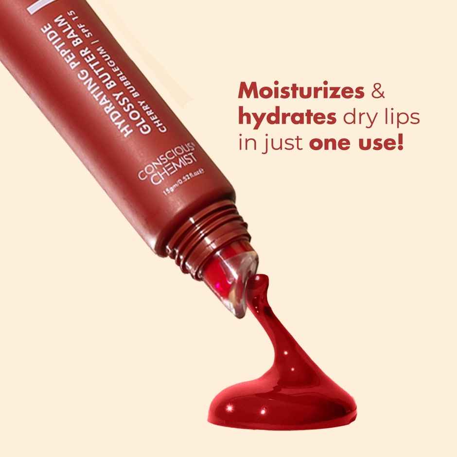 Conscious Chemist Multi Peptide And Shea Butter Infused Hydrating Lip Balm | Cherry Bubblegum