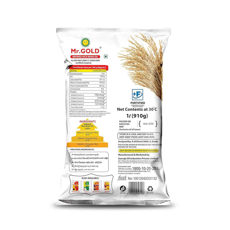 Mr.Gold Refined Rice Bran Oil Pouch