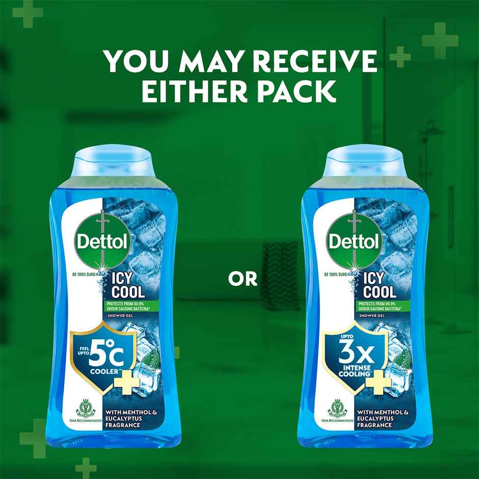 Dettol Icy Cool Body Wash & Shower Gel Bottle with Salicylic Acid for Men | Long Lasting Freshness