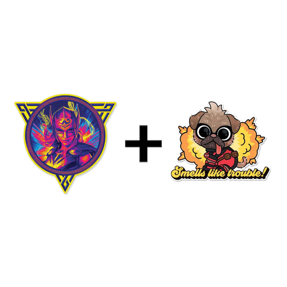 House Of Festivals Jane- Neo Pop - Marvel Official Sticker (1pc) & House Of Festivals Dogpool - Marvel Official Sticker (1pc) Combo