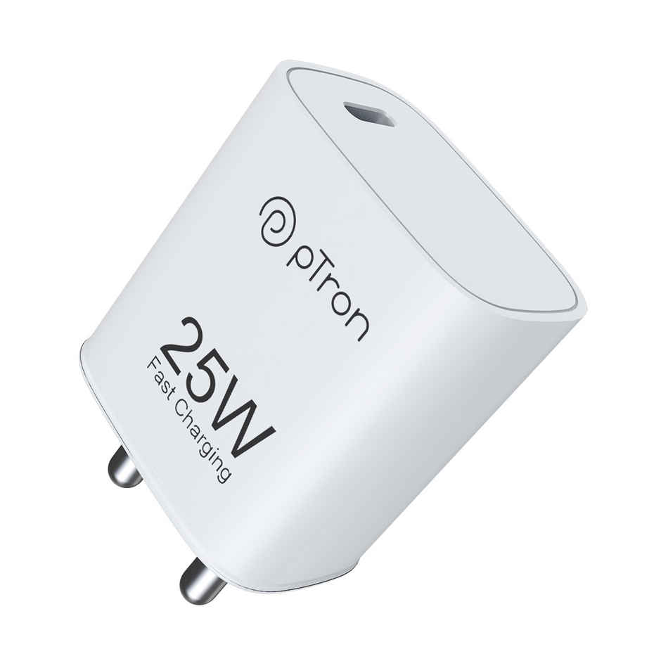 pTron - Samsung Charger Volta FC19 25W | Type-C | For S20 FE-S20+-S21-S21+-S21 FE-S21 Ultra - White