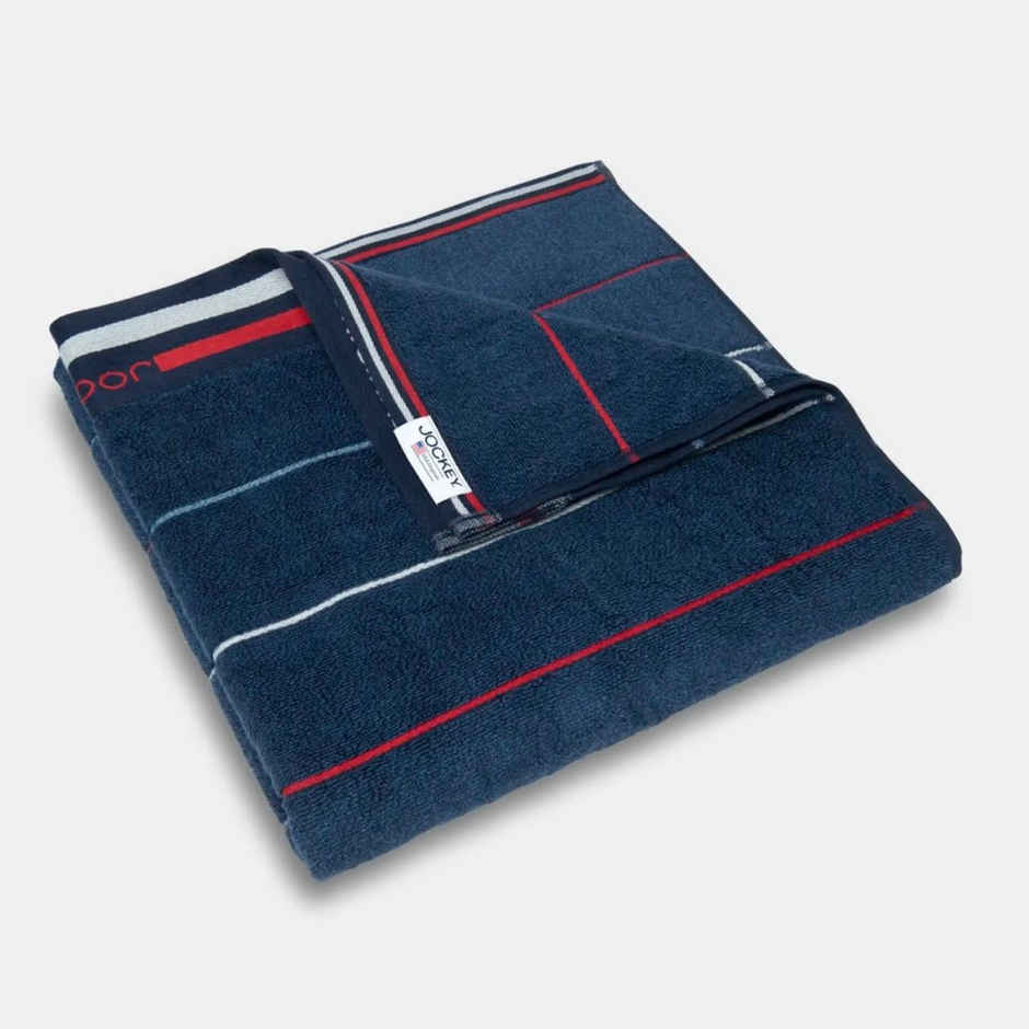 Jockey T122 Men's Cotton Rich Terry Ultrasoft and Durable Striped Bath Towel