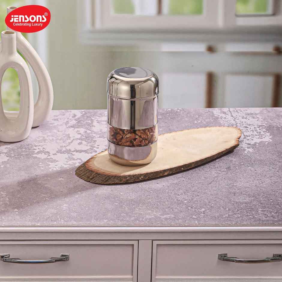 Jensons Stainless Steel Capsule Window Canister 10 cm