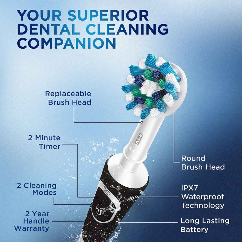 Oral-B Vitality Cross Action Electric Rechargeable Toothbrush, Powered By Braun (Black