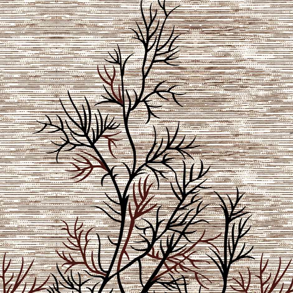 Story@Home 200 GSM Polyester Abstract 2 Piece Window Curtain | Cream & Brown