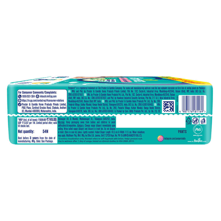 Pampers All Round Protection Diapers | Pant Style | New Born | 37 pcs