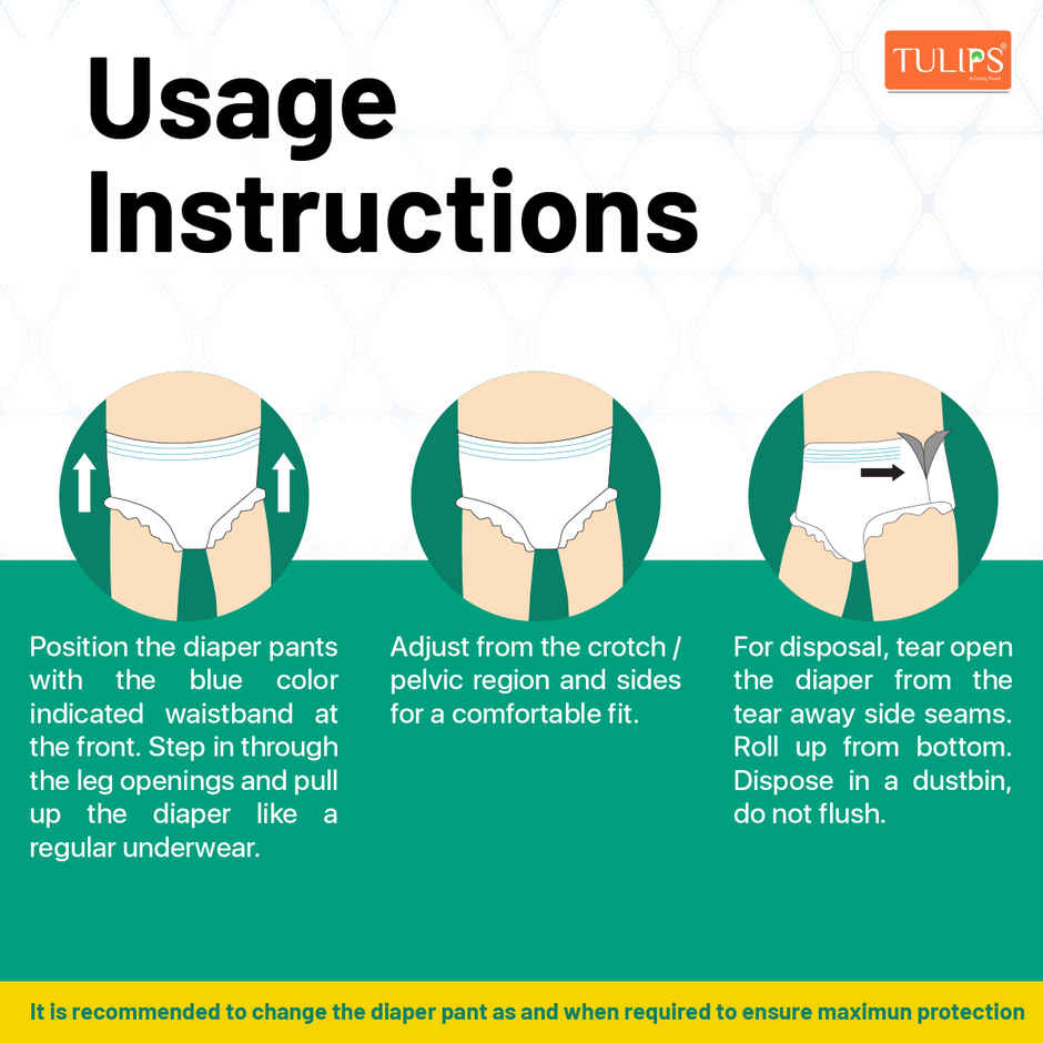 Tulips Adult Diaper Pants | L