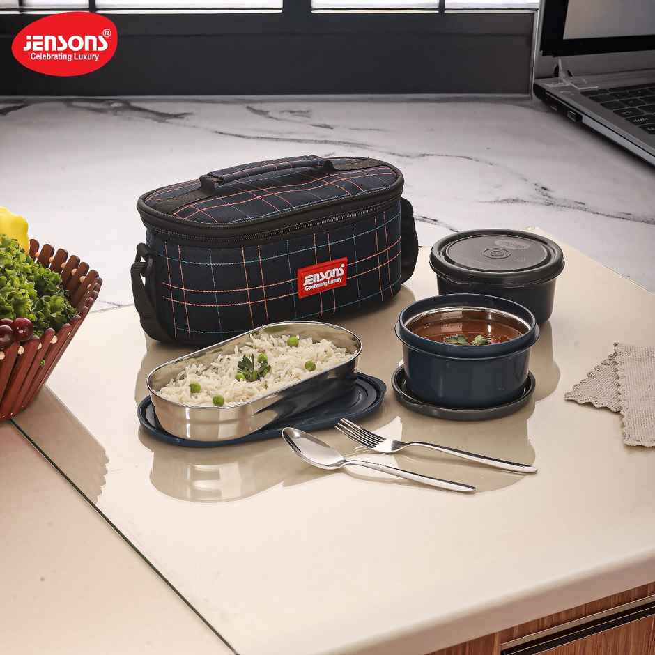 Jensons Stainless Steel Wonder 3 Lunch Box 450ml x 2 and 400ml x 1