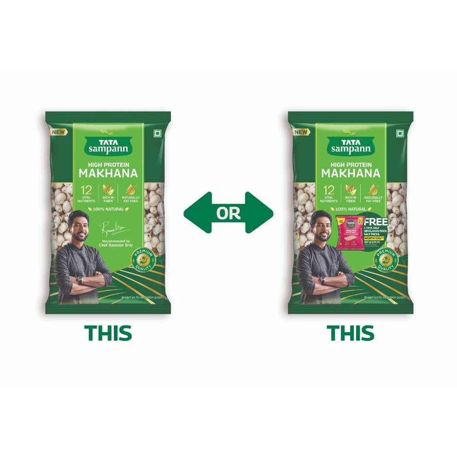 Tata Sampann High Protein Makhana | Foxnut | Phool Makhana for Prasadam | Truly Natural and Fat Free