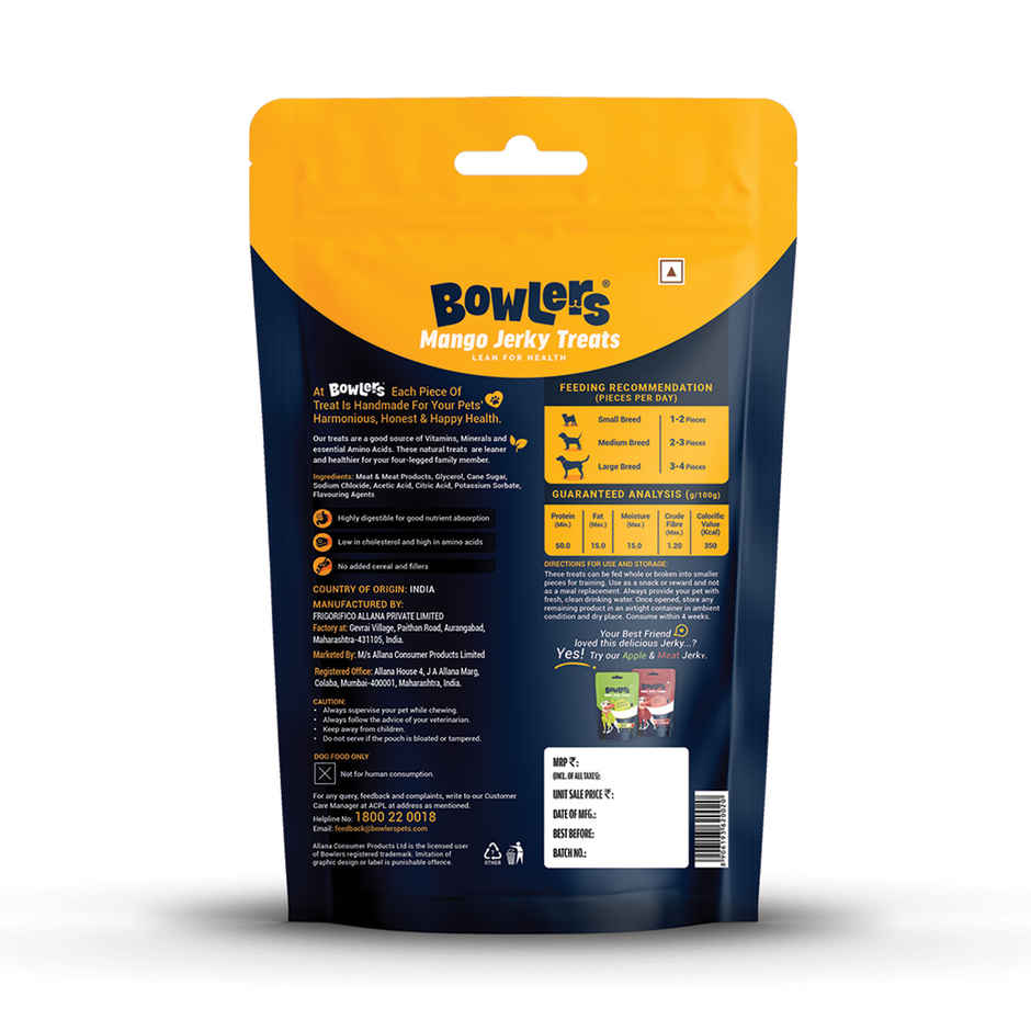 Bowlers Dog Mango Jerky